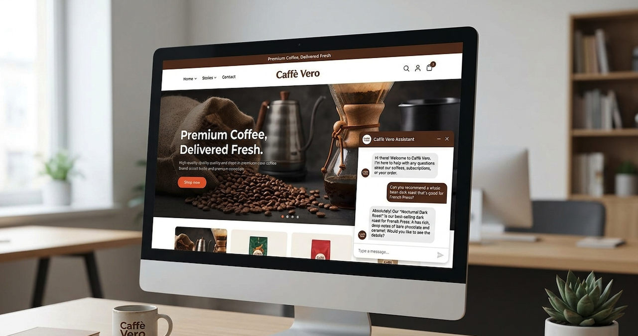 chatbot conversational marketing taking place on a website